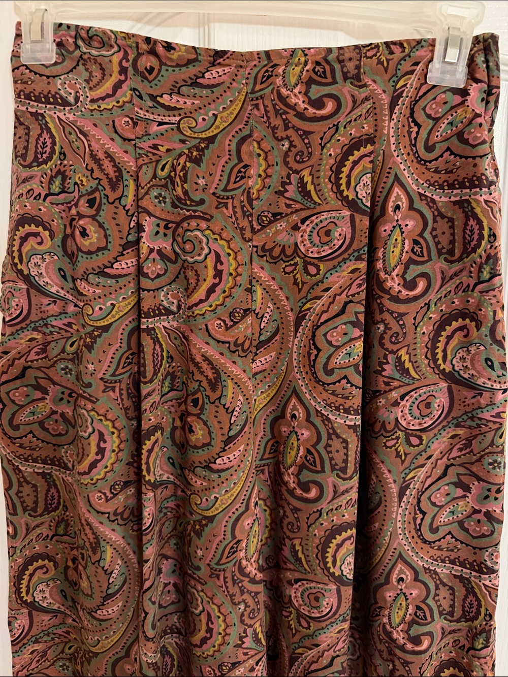 Esprit Paisley A-Line high waisted pants in Pink, Green and Brown